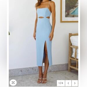 Swerve Through Midi Dress Blue size XS NEW WITH TAGS